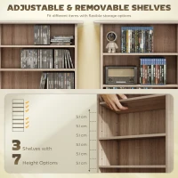 HOMCOM 360 CD Storage Unit - Natural Wood Finish(m-5)