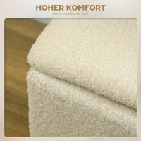 HOMCOM Vintage design zitbank, schoenenbank, verborgen opbergruimte, kasjmier-look, beige + zwart(m-6)