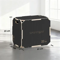 SPORTNOW Non-Slip Plyo Box, Corner-free Wooden Jump Box, 41 x 61 x 51 cm(m-3)