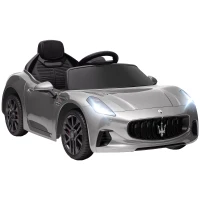 AIYAPLAY 12V Maserati Gran Turismo Folgore Lincesed Kids Electric Car with Remote Control, Soft Start, Grey(m-10)