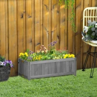 Outsunny Jardinieră din Lemn Pliabilă Jardinieră Ridicată pentru Culturi Legume Flori în Curte Balcon Terasă 70x30x25 cm Gri(m-2)