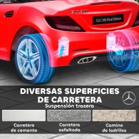 AIYAPLAY Coche Eléctrico para Niños de +3 Años Mercedes SLC 300 con Batería 12V Mando a Distancia Faros LED Bocina Música Rojo(m-7)