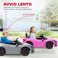 AIYAPLAY Macchina per Bambini 12V Maserati Gran Turismo Folgore con Telecomando, Età 3-5 Anni, Grigio(m-9)