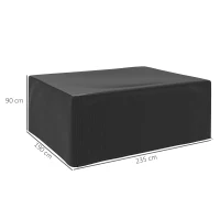 Outsunny Capa Protetora para Móveis de Jardim Resistente ao Inverno Wasserdicht Anti-UV Lona de Cobertura 235x190x90 cm Preto(m-3)