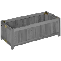Outsunny Jardinieră din Lemn Pliabilă Jardinieră Ridicată pentru Culturi Legume Flori în Curte Balcon Terasă 70x30x25 cm Gri(m-6)