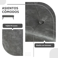 HOMCOM Banco de Pie de Cama Banqueta de dormitorio con Patas de Madera y Asiento Acolchado 114x38x42 cm Gris(m-5)