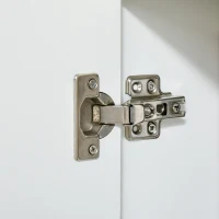 HOMCOM Buffet LED - meuble de rangement LED - 3 placards avec étagère et grande niche - panneaux particules MDF blanc laqué(m-12)