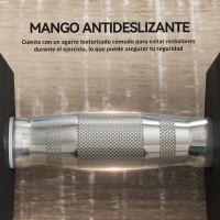 HOMCOM Set de 2 Mancuernas Hexagonales de 2 x 12,5 kg de Hierro Fundido Recubiertas en Goma para Entrenamiento en Casa Gimnasio(m-5)