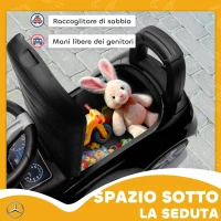 AIYAPLAY Macchina per Bambini Licenza Mercedes Benz con Clacson e Spazio Portaoggetti, 65x28x39 cm, Nero(m-7)