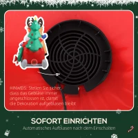 Outsunny Aufblasbare Weihnachtsdekoration, Weihnachtsmann in Rentierschlitten, Polyesterstoff, LED-Lichter, Bunt(m-5)