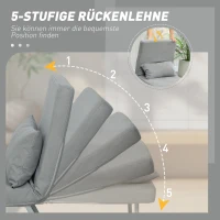 HOMCOM Schlafsessel, Polstersessel, zum Gästebett umwandelbar, ergonomisch, Hellgrau(m-5)