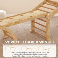 AIYAPLAY 9-in-1 Indoor-Klettergerüst, Rampe, Rutsche, Leiter, Schreibtafel, für Kleinkinder, Holz(m-7)
