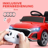 AIYAPLAY Elektro-Kinderauto, 12V Audi Q8, 3-5 km/h, Fernsteuerung, Scheinwerfer, Musik, Rot(m-5)