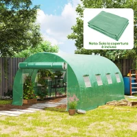 Outsunny Telo Serra in PE con 8 Finestre, Porta Avvolgibile e Bordi Interrati, 4x3x2 m, Verde(m-2)