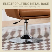 HOMCOM Swivel Microfibre Accent Chair for Living Room Contemporary Vanity Armchair with Adjustable Height Thick Cushion Lumbar Support Armrest for Bedroom Office Brown(m-7)