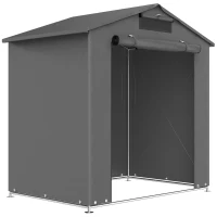 Outsunny 6 x 4 ft Outdoor Garden Storage Shed, Waterproof Bike Tent with Vent and Roll-Up Zipper Door(m-1)