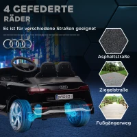 AIYAPLAY Elektro-Kinderauto, 12V Audi Q8, 3-5 km/h, Fernsteuerung, Scheinwerfer, Musik, Schwarz(m-8)