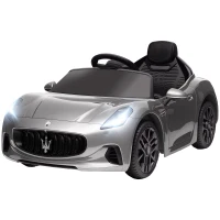 AIYAPLAY 12V Maserati Gran Turismo Folgore Lincesed Kids Electric Car with Remote Control, Soft Start, Grey(m-11)