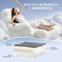 HOMCOM Poltrona Alzapersona Reclinabile con 8 Punti Massaggianti, in Tessuto Effetto Lino, 97x90x102 cm, Grigio(m-6)