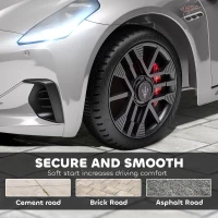 AIYAPLAY 12V Maserati Gran Turismo Folgore Lincesed Kids Electric Car with Remote Control, Soft Start, Grey(m-6)