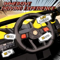 AIYAPLAY 12V Kids Ride On Car with Remote Control, Kids Electric Car with Suspension System, Music, for Kids 3-5 Years, Yellow(m-7)