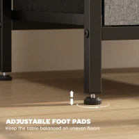 HOMCOM Bedside Table with Charging Station - Black(m-7)