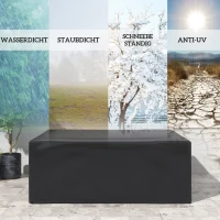 Outsunny Schutzhülle für Gartenmöbel Winterfest Wasserdicht Abdeckung Anti-UV Abdeckplane 235 x 190 x 90cm Schwarz(m-4)