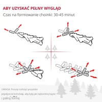 HOMCOM Sztuczna Choinka, 180 cm, LED, Pokryta Śniegiem, Ognioodporna, Metalowa Podstawa(m-8)