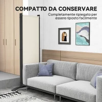 Outsunny Paravento da Esterno e Interno a 4 Pannelli Pieghevole, 221x50x172cm, Crema(m-7)