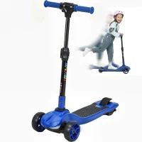 AIYAPLAY Three-Wheel Foldable Electric Scooter for Kids Aged 6-10 Years, Blue(m-10)