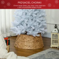 HOMCOM Osłona na stojak do choinki, rustykalna, wzór plecionki, wodna hiacynta, wzmocnienie metalowe(m-4)