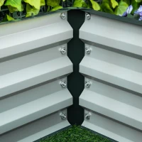 Outsunny Set of 2 Raised Beds for Garden, Galvanised Outdoor Planters for Herbs Vegetables, Use for Patio Balcony, Green(m-9)