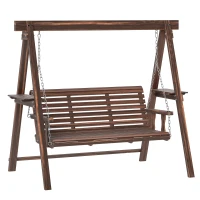 Outsunny Three-Seater Wooden Swing Bench(m-1)