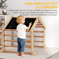 AIYAPLAY 9-in-1 Indoor-Klettergerüst, Rampe, Rutsche, Leiter, Schreibtafel, für Kleinkinder, Holz(m-6)
