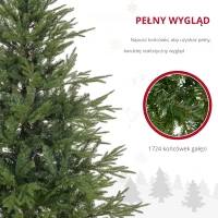 HOMCOM Sztuczna choinka, 150 cm z 1724 gałęziami, metalowa podstawa, Zielona(m-5)