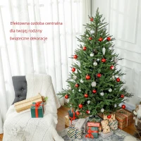 HOMCOM Sztuczna choinka, 180 cm z 2380 czubkami, metalowy stojak, Zielony(m-4)