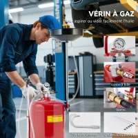 HOMCOM Récupérateur de vidange d'huile usagée 80L, hauteur réglable 101-141 cm, chariot récupération huiles roues poignée rouge(m-7)