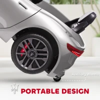 AIYAPLAY 12V Maserati Gran Turismo Folgore Lincesed Kids Electric Car with Remote Control, Soft Start, Grey(m-8)