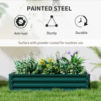 Outsunny Set of 2 Raised Beds for Garden, Galvanised Outdoor Planters for Herbs Vegetables, Use for Patio Balcony, Green(m-4)