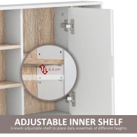 HOMCOM Bathroom Mirror Cabinet, Wall Mounted Storage Cabinet with Open Cupboard and Adjustable Shelf, White(m-6)