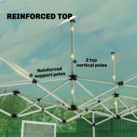Outsunny Pop Up Gewächshaus ca. 200x300x270 cm Faltbar Foliengewächshaus mit Satteldach Reißverschlusstüren und -fenstern(m-5)