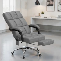 Vinsetto Massage Office Chair, Ergonomic Desk Chair, Comfy Work Study Chair with Heat, Padded Seat, 135° Reclining Back and Footrest for Home Office, Charcoal Grey(m-2)