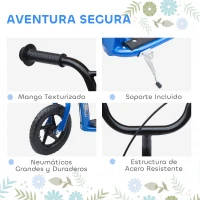 HOMCOM Patinete para Niños de 5-12 Años Scooter de 2 Ruedas Grandes de 12 Pulgadas con Freno y Manillar Ajustable en Altura Carga Máx. 50 kg 120x52x80-88 cm Azul(m-5)