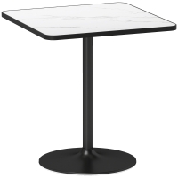 HOMCOM Mesa de Jantar Mesa de Cozinha Quadrada 70x70 cm para 4 Pessoas com Efeito Mármore para Cozinha Branca