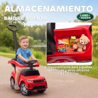 AIYAPLAY Correpasillos 2 en 1 para Niños de 18-36 Meses LAND ROVER DISCOVERY con Almacenaje Mango y Barandilla Extraíbles Rojo(m-6)