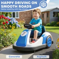 AIYAPLAY Kids Bumper Car with 360-Degree Rotation, 6V Electric Ride On Car with Music and Horn for 3-8 Years Old, Blue(m-8)