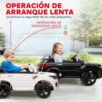 HOMCOM Coche Eléctrico SUV para 3-6 Años Coche de Batería 12V con 2 Motores Mando a Distancia 110x68x52 cm Negro(m-7)