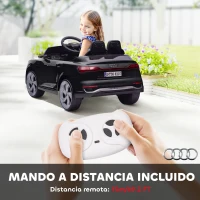 AIYAPLAY Coche Eléctrico para Niños Audi Q8 etron sportback con Batería 12V Mando a Distancia Faros Bocina y Música Negro(m-5)