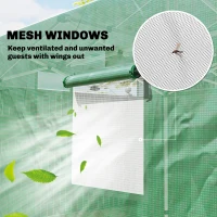 Outsunny Pop Up Gewächshaus ca. 200x300x270 cm Faltbar Foliengewächshaus mit Satteldach Reißverschlusstüren und -fenstern(m-7)