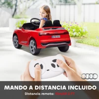 AIYAPLAY Coche Eléctrico para Niños Audi Q8 etron sportback con Batería 12V Mando a Distancia Faros Bocina y Música Rojo(m-5)